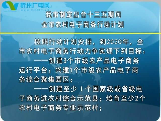 我市制定出台十三五期间全市农村电子商务行动计划