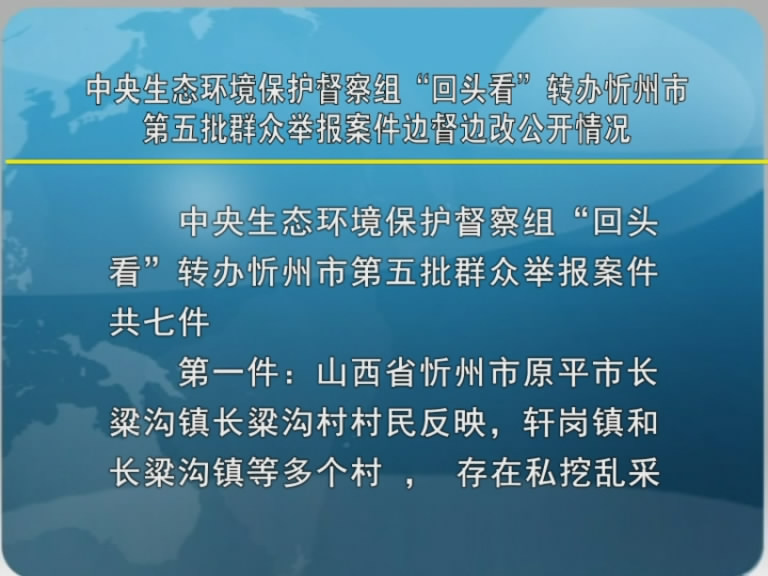 中央生态环境保护督察组“回头看”转办忻州市第五批群众举办案件边督边改公开情况