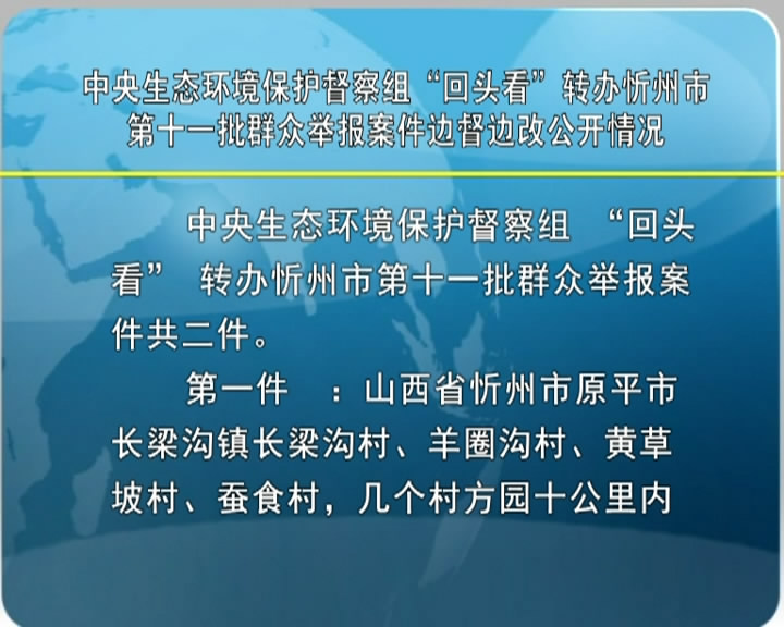 中央生态环境保护督察组“回头看”转办忻州市第十一批群众举办案件边督边改公开情况​