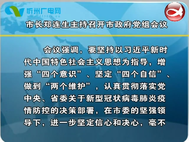 市长郑连生主持召开市政府党组会议​