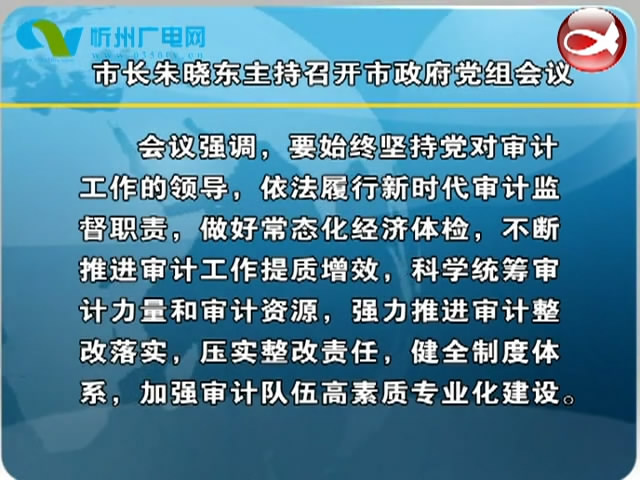 市长朱晓东主持召开市政府党组会议​