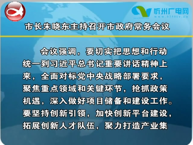 市长朱晓东主持召开市政府常务会议​