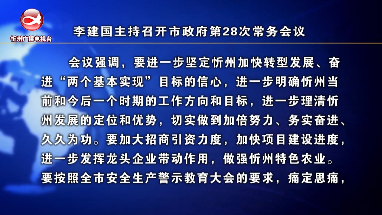 李建国主持召开市政府第28次常务会议    ​