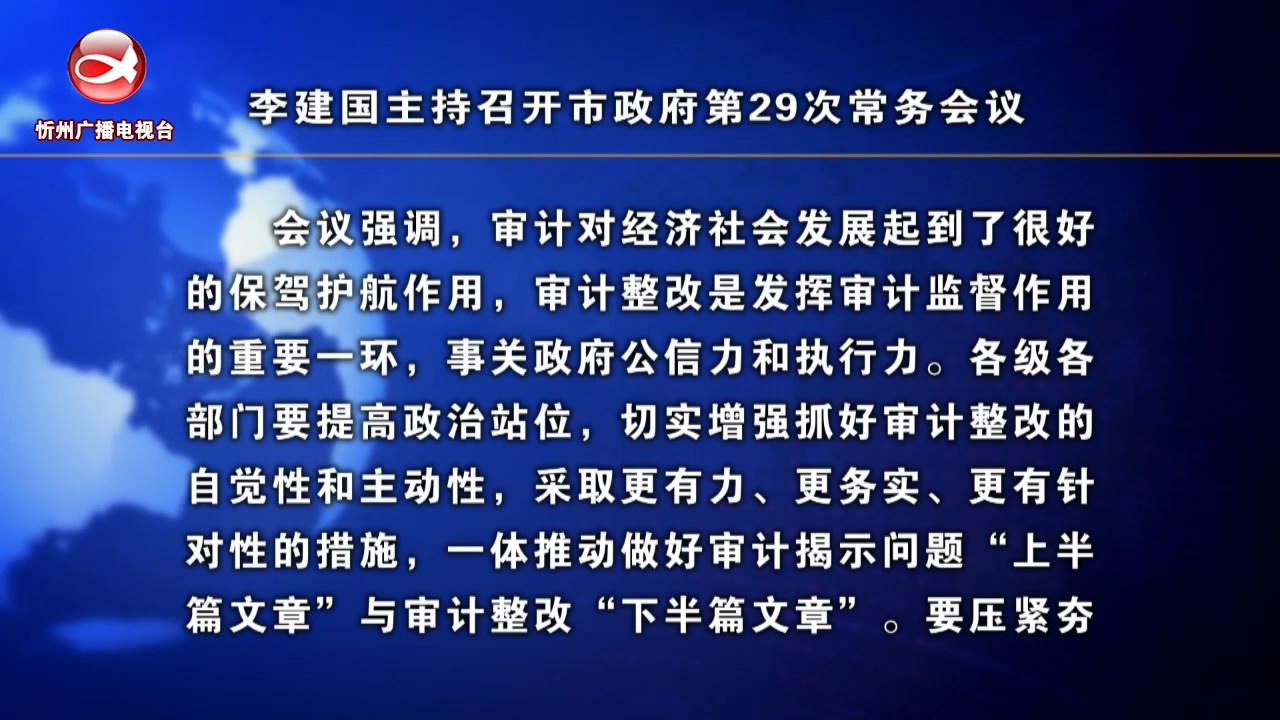 李建国主持召开市政府第29次常务会议​